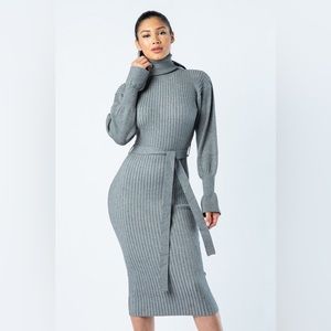 NWT Hera High Neck Grey Sweater Dress, size L